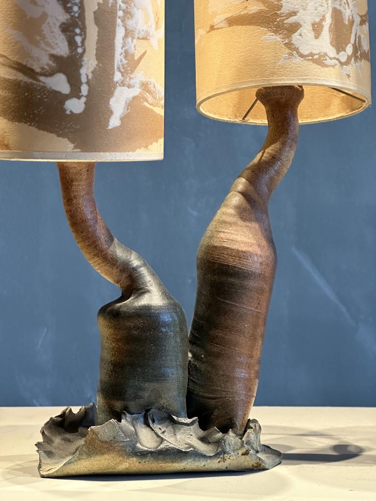 A Pair of Organic Ceramic Lamps