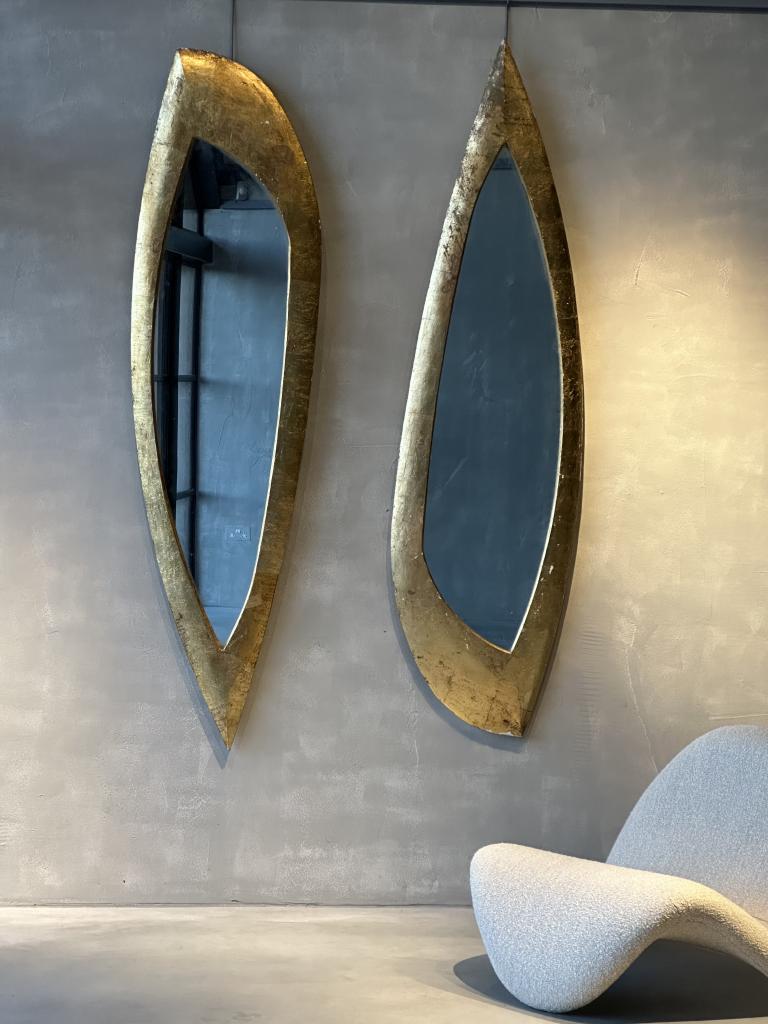 An Exceptional Pair of 1960s Gilt Mirrors