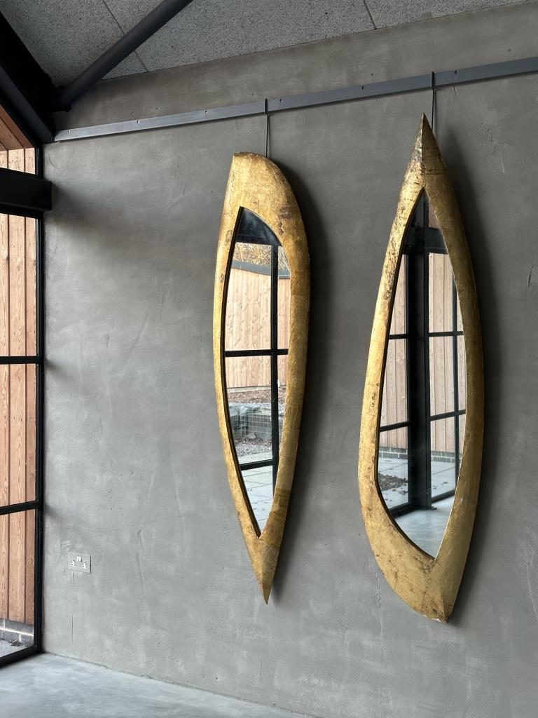 An Exceptional Pair of 1960s Gilt Mirrors