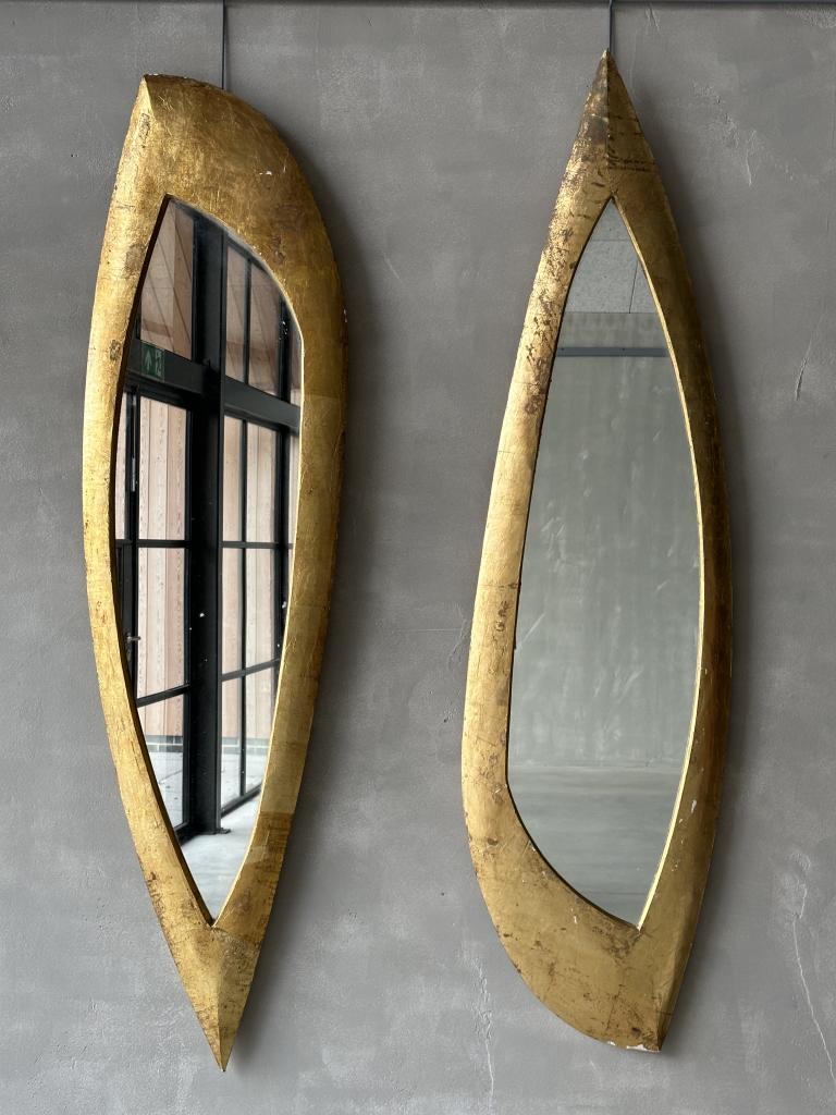 An Exceptional Pair of 1960s Gilt Mirrors