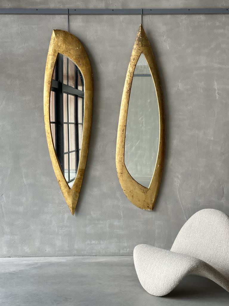 An Exceptional Pair of 1960s Gilt Mirrors