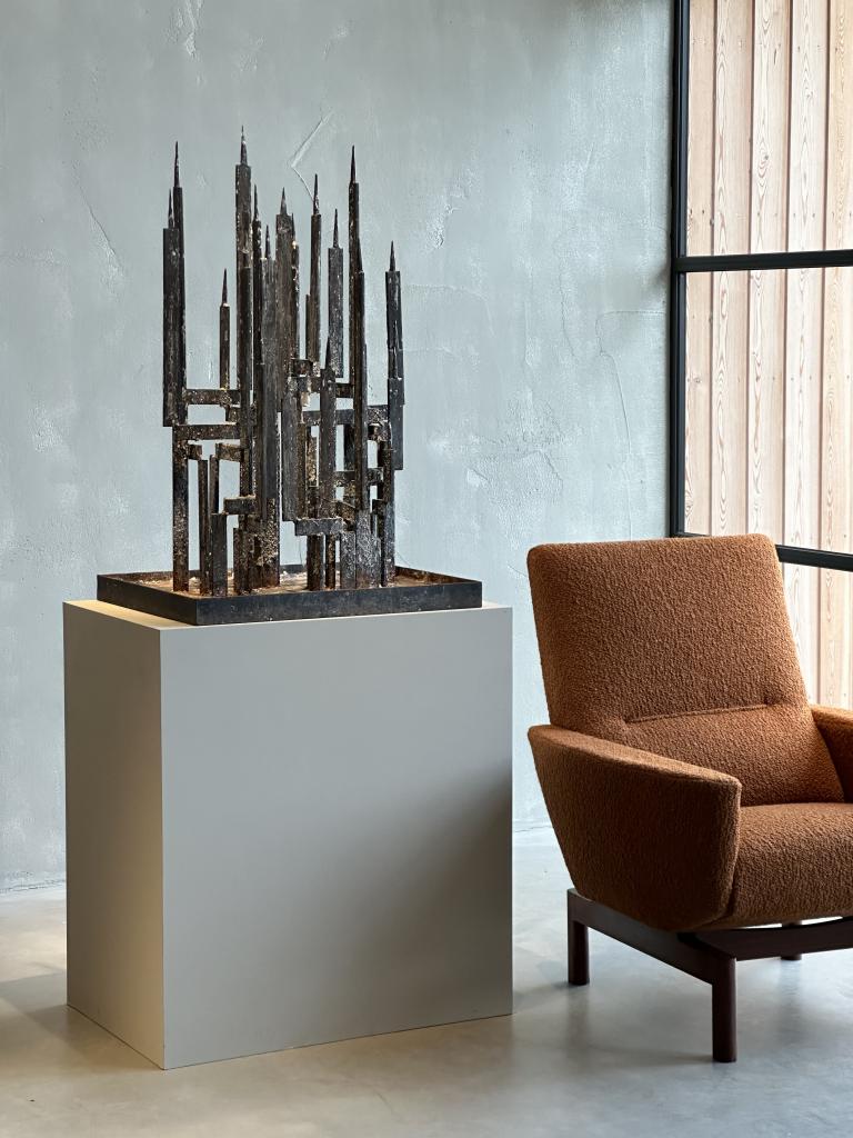 A Huge Brutalist Candle Pricket Sculpture