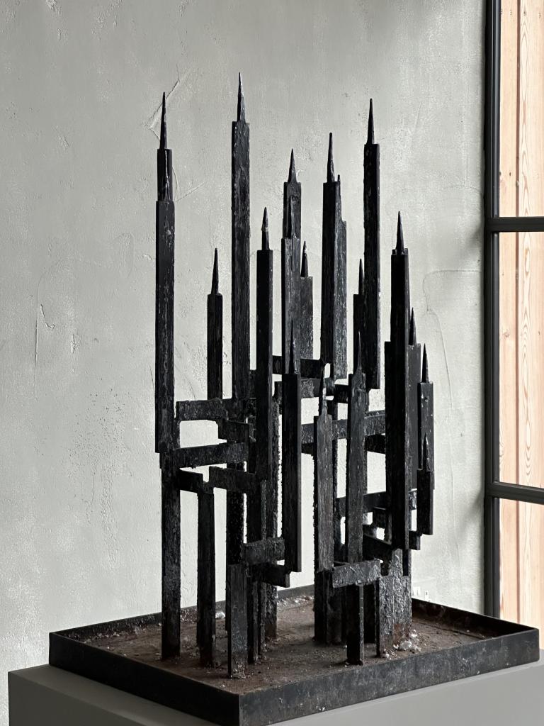 A Huge Brutalist Candle Pricket Sculpture