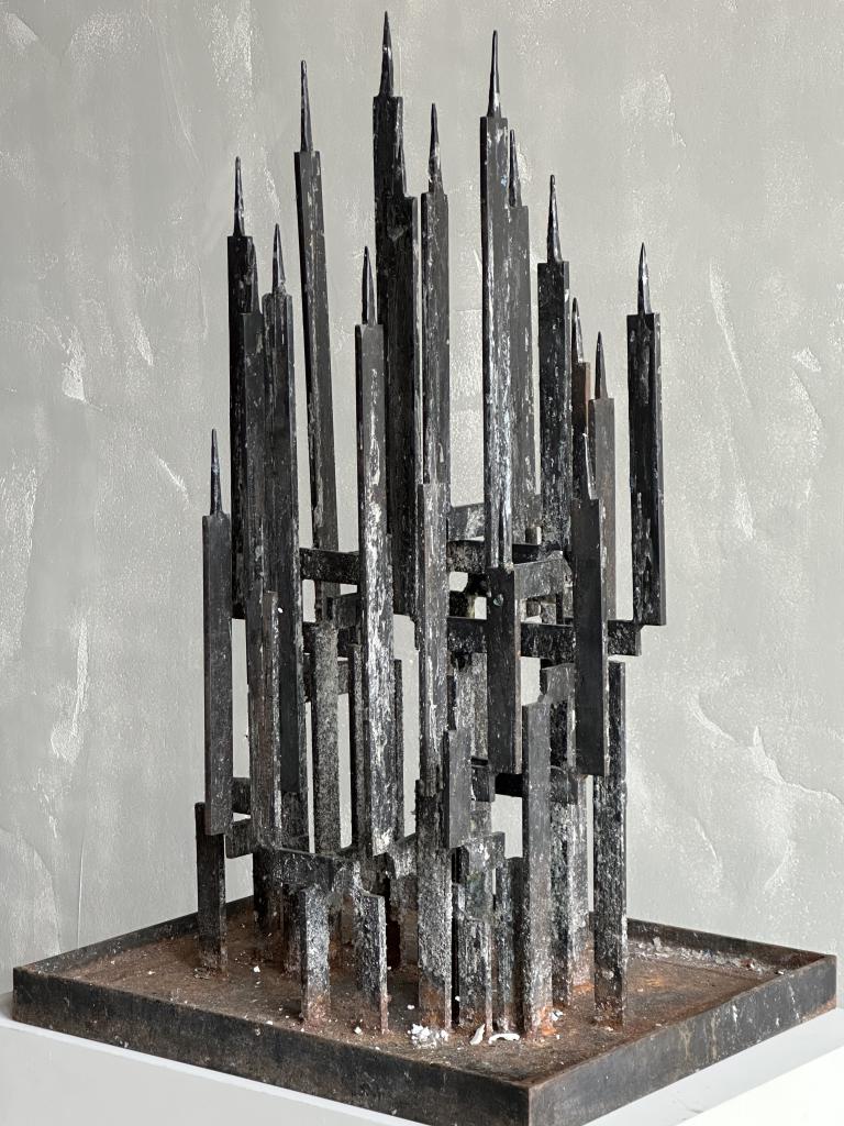 A Huge Brutalist Candle Pricket Sculpture