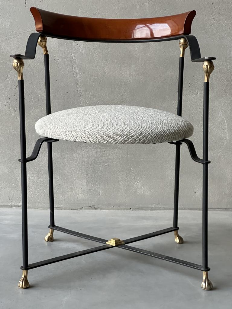 A set of 4 Metal and Brass Armchairs