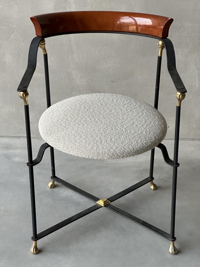A set of 4 Metal and Brass Armchairs