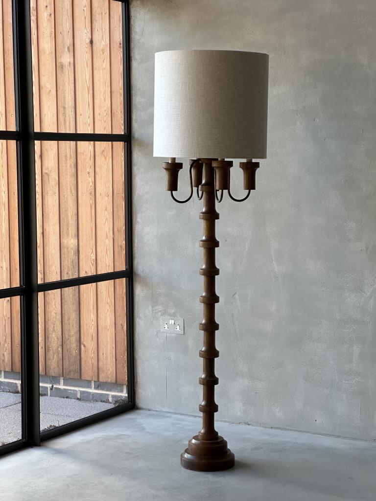 A 1960s Spanish Wooden Floor Lamp