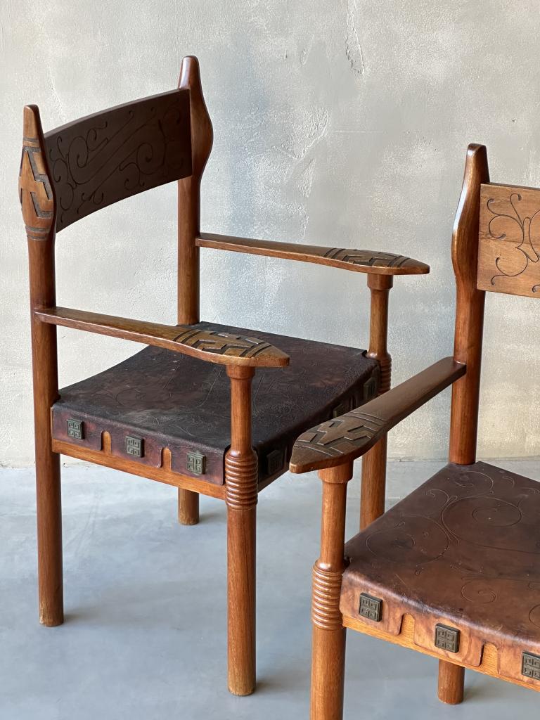 A Pair of  Spanish Designed Armchairs