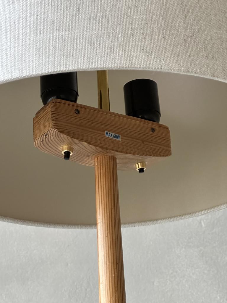 A Pair of Midcentury Pine Floor Lamps