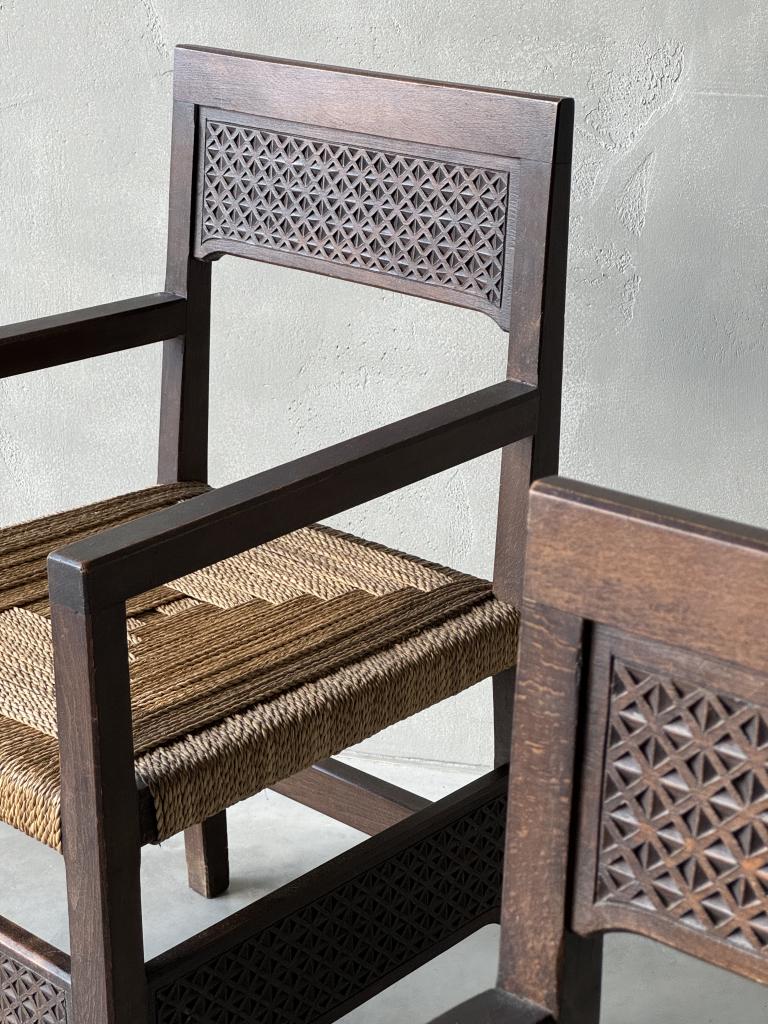 A Pair of 1950s Geometric Design Armchairs