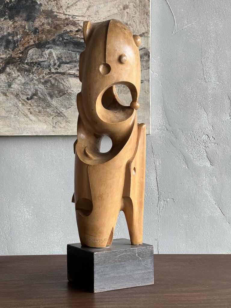 A Set of 1980s Abstract Wooden Sculptures