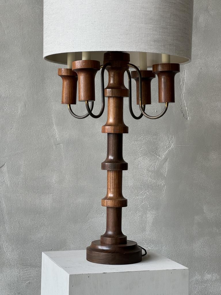 A 1960s Spanish Wooden Lamp