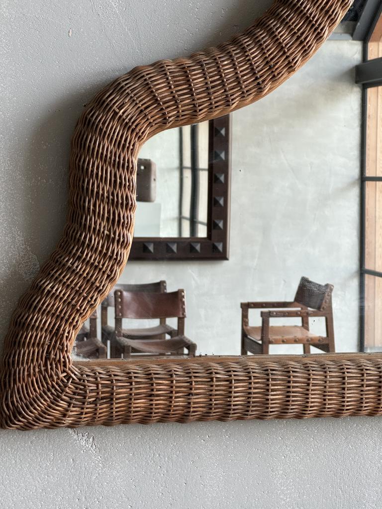 A 1960s Rattan Mirror