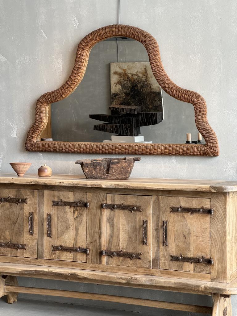 A 1960s Rattan Mirror