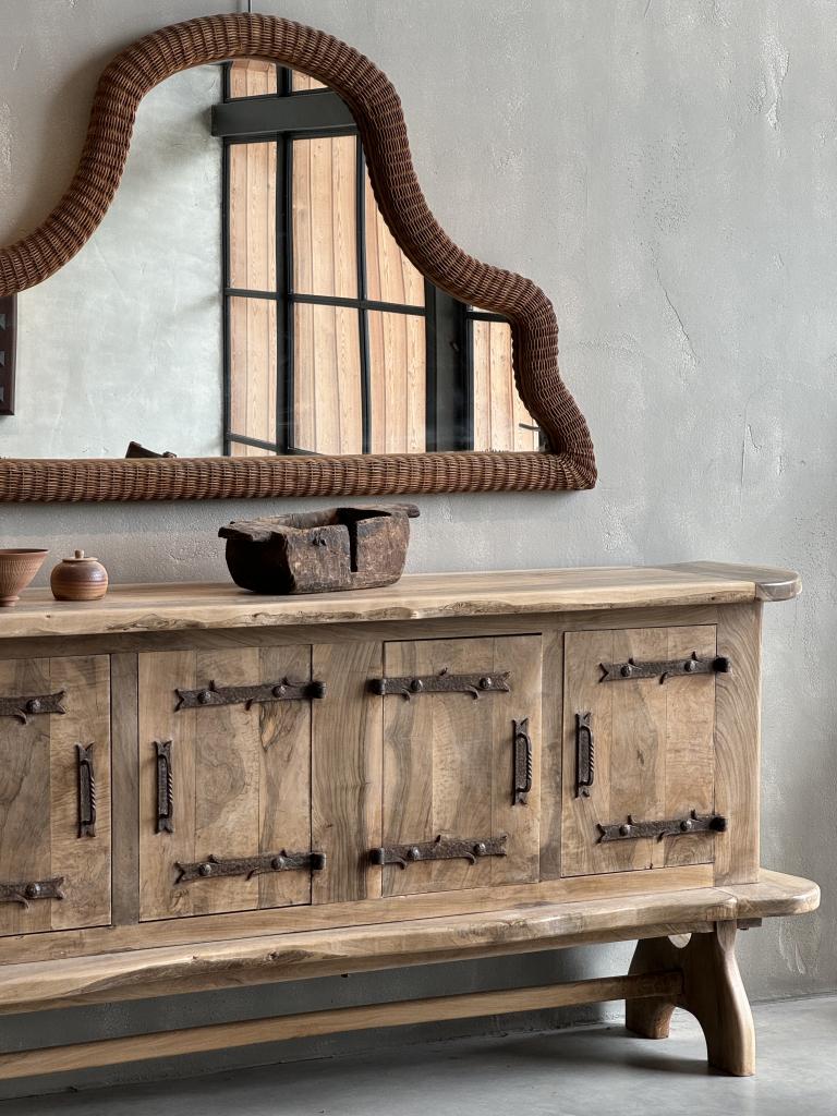 A 1960s Rattan Mirror