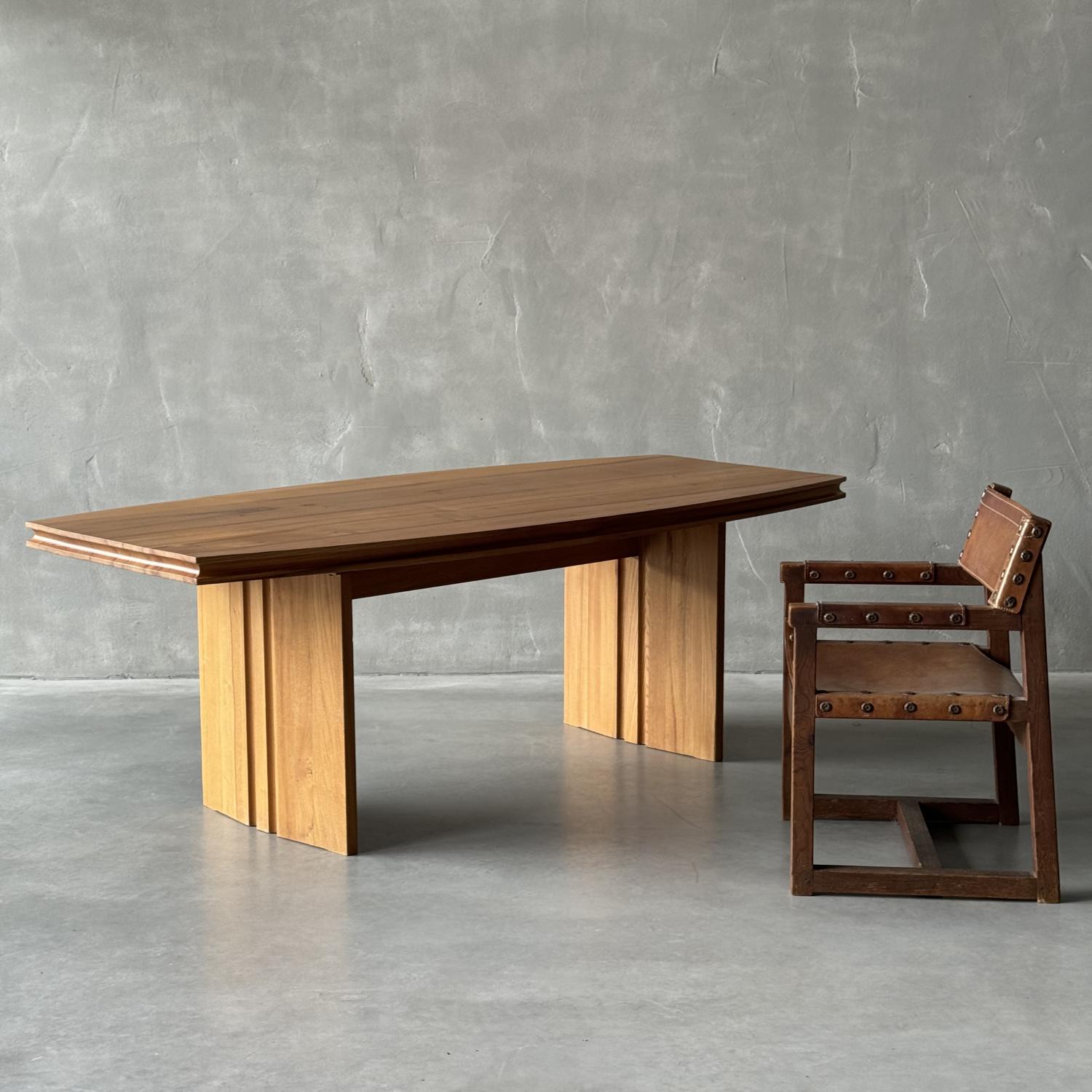 A Rare Elm Table by Maison Regain