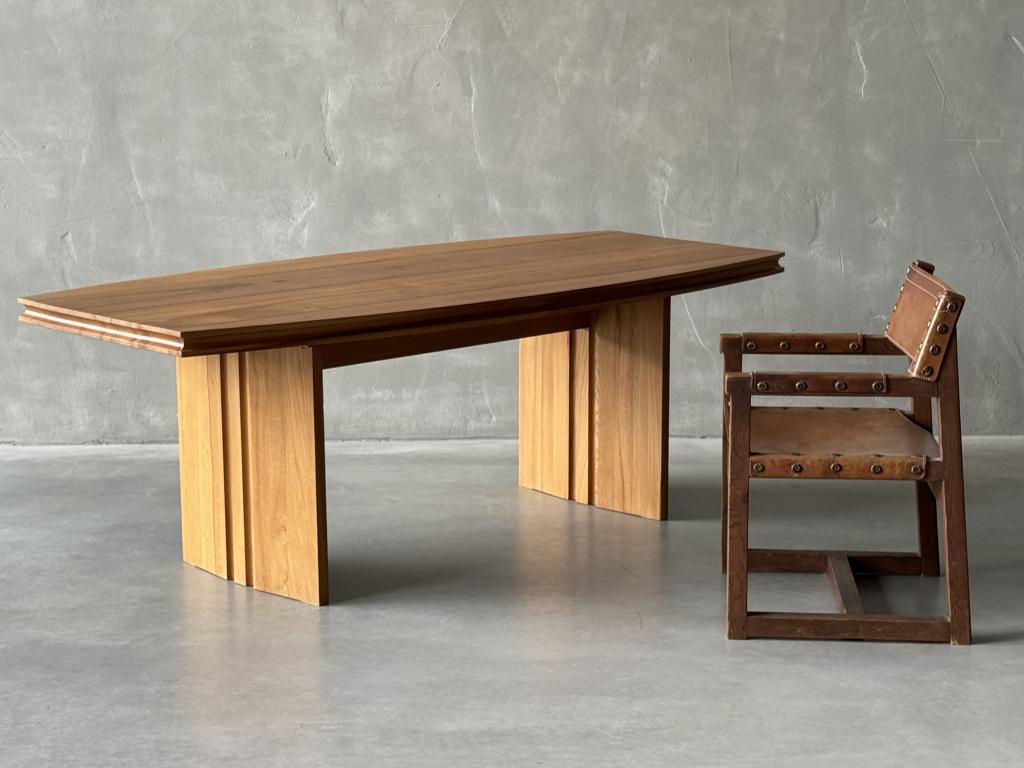 A Rare Elm Table by Maison Regain