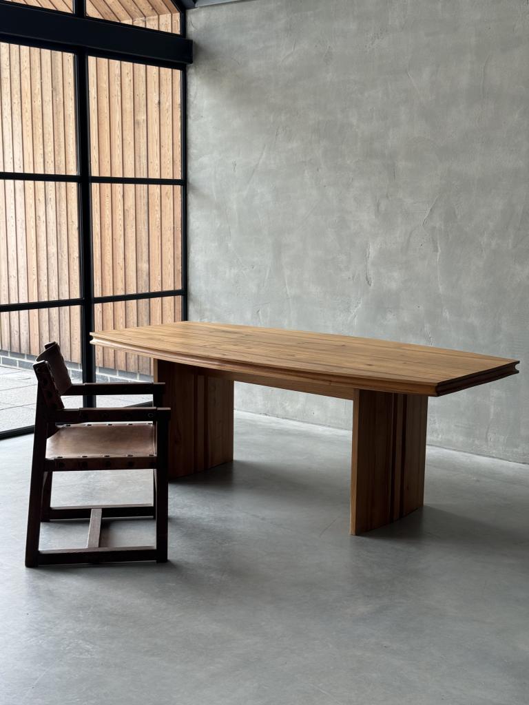 A Rare Elm Table by Maison Regain
