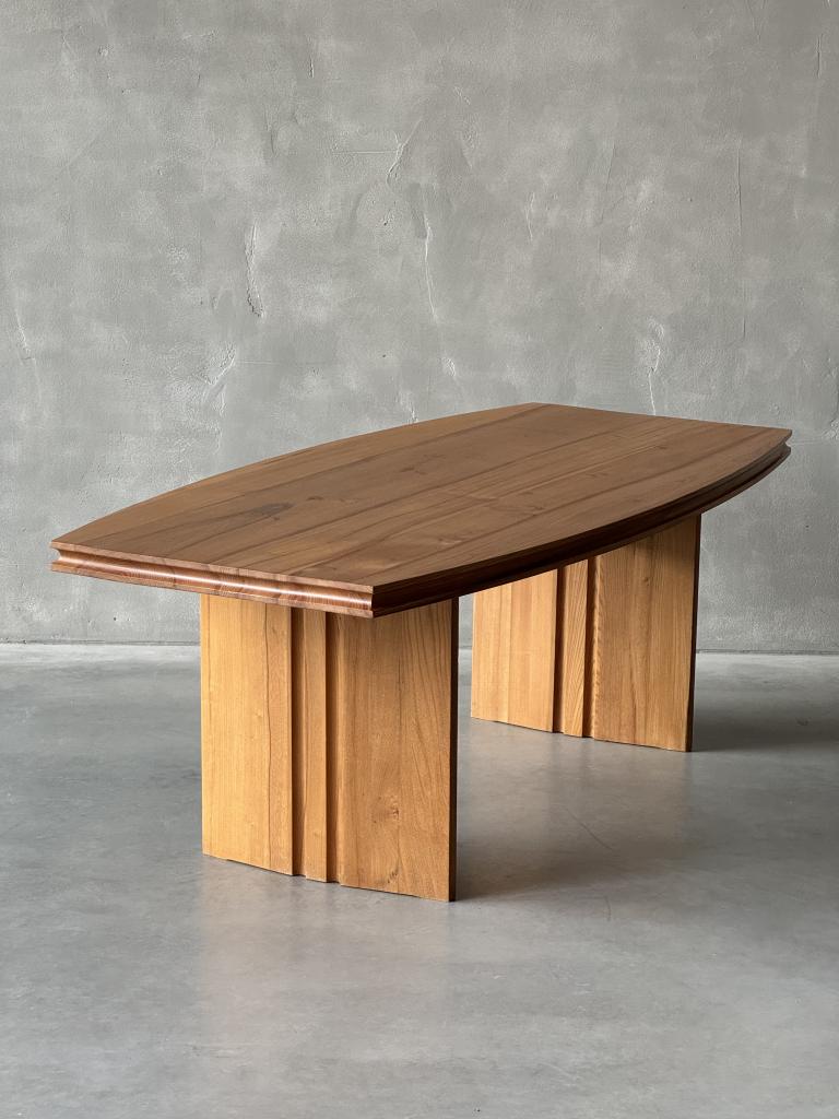 A Rare Elm Table by Maison Regain