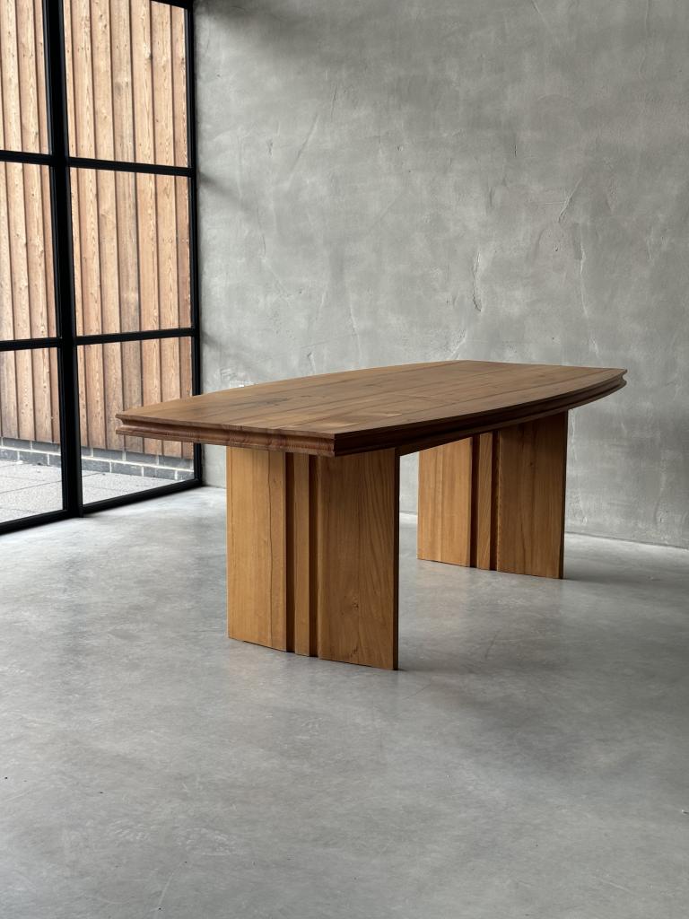 A Rare Elm Table by Maison Regain