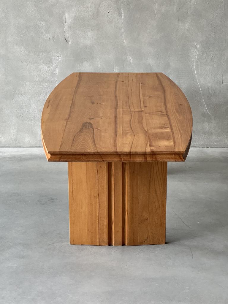 A Rare Elm Table by Maison Regain