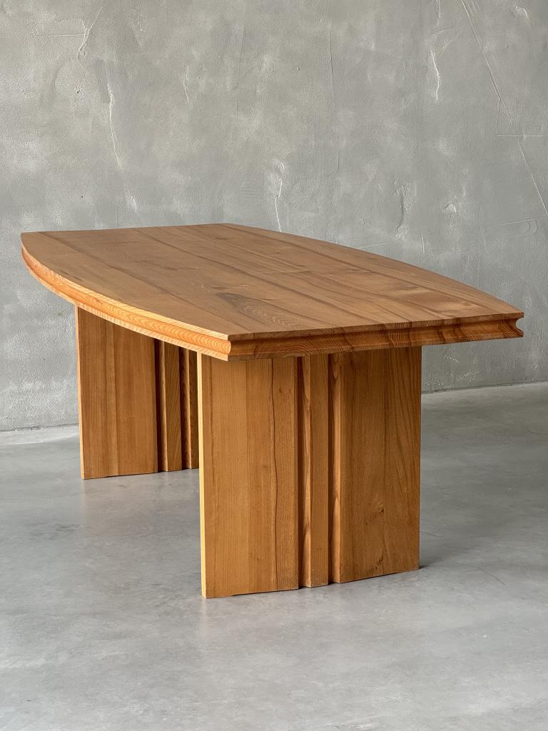 A Rare Elm Table by Maison Regain