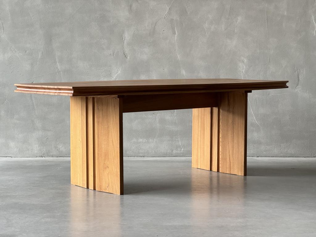 A Rare Elm Table by Maison Regain