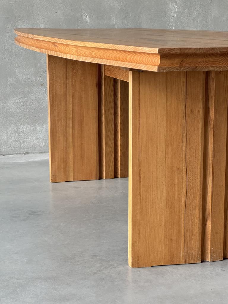 A Rare Elm Table by Maison Regain