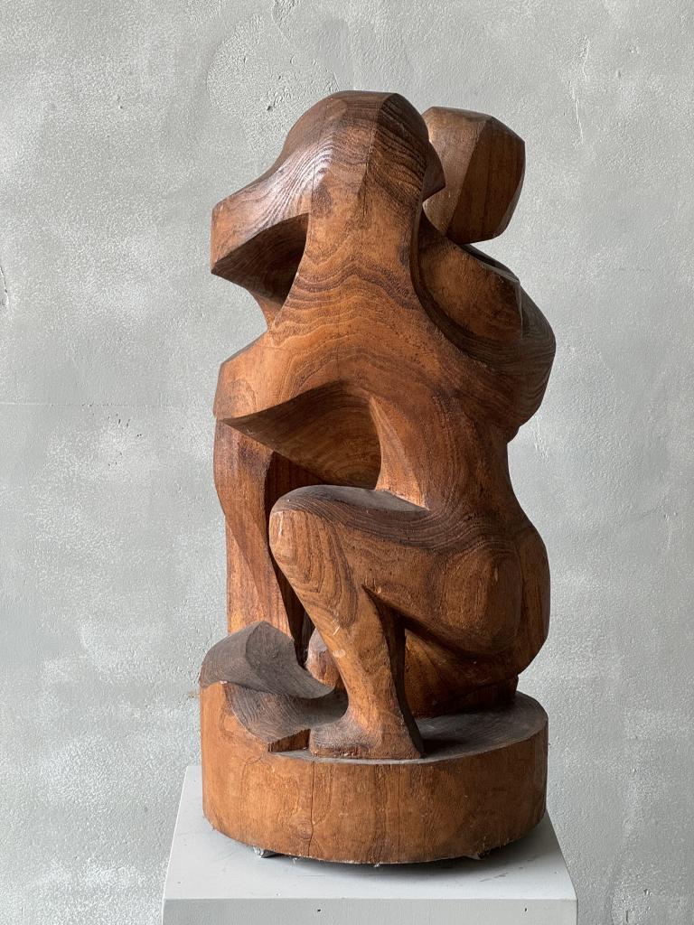 A Midcentury Abstract Wooden Sculpture