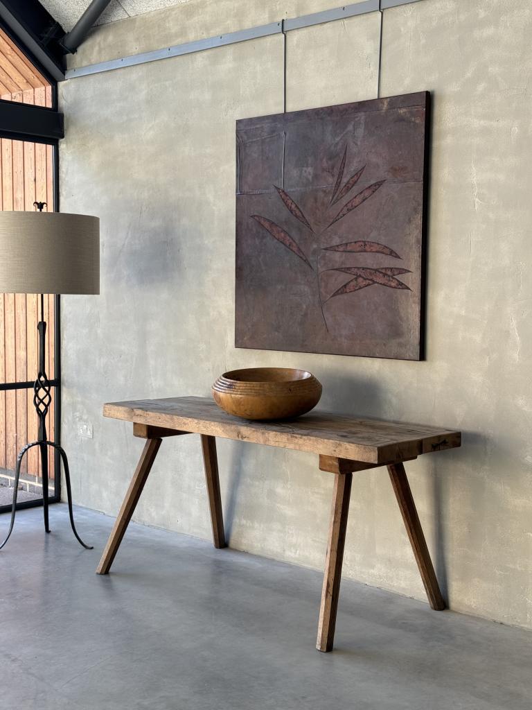 A Rustic Oak Console Table