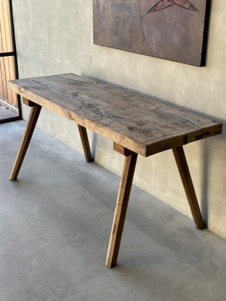 A Rustic Oak Console Table