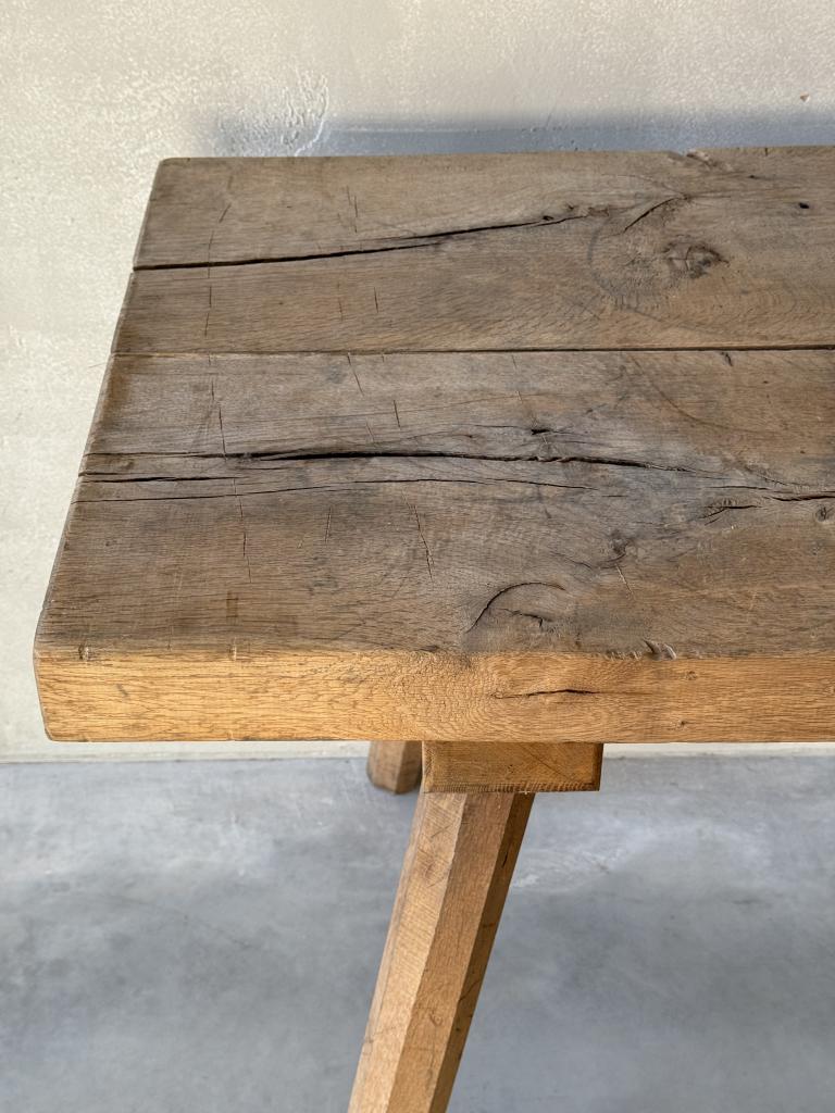 A Rustic Oak Console Table