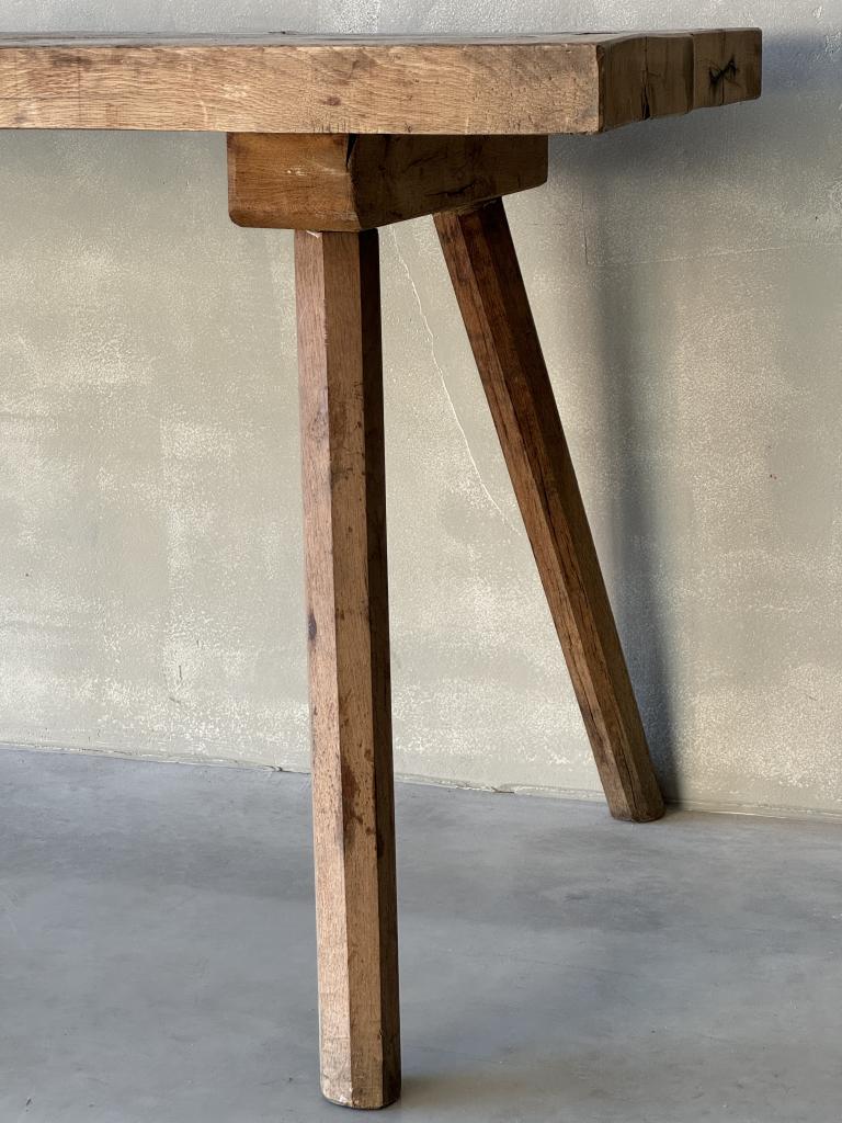 A Rustic Oak Console Table