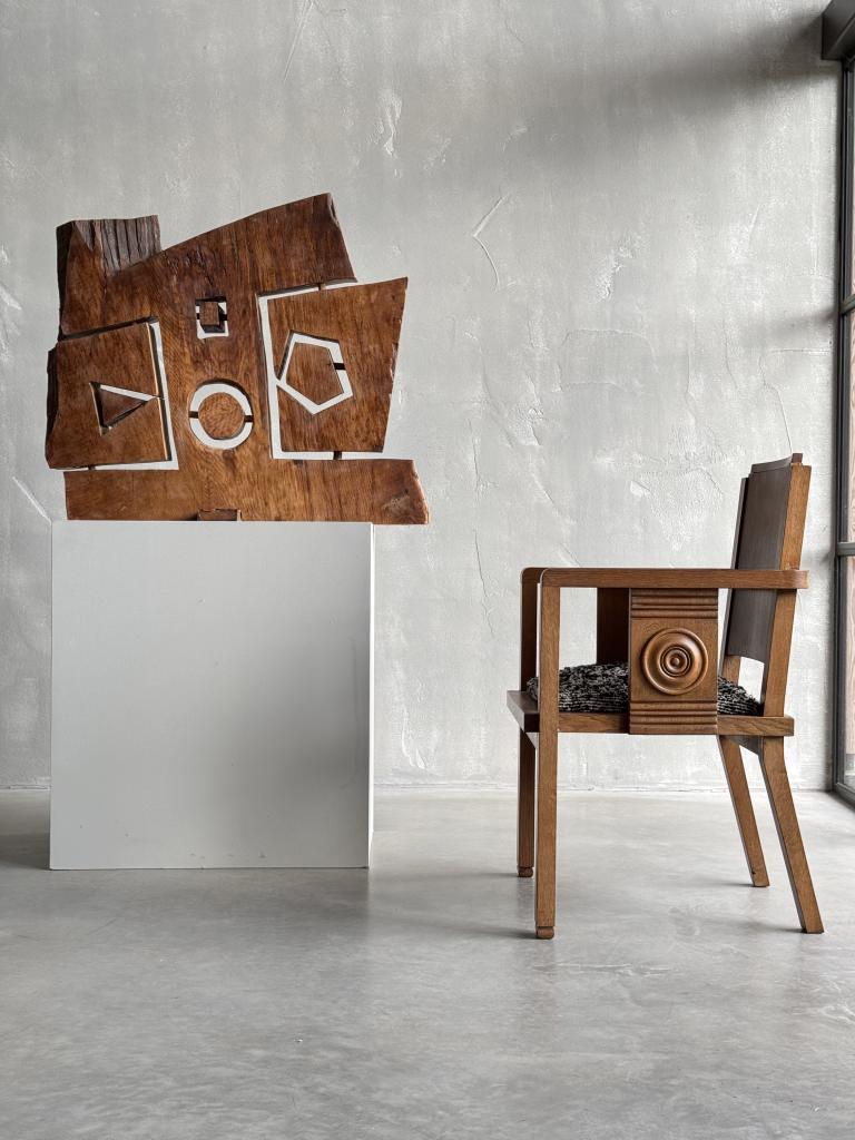 A Large Abstract Wooden Sculpture by Koke