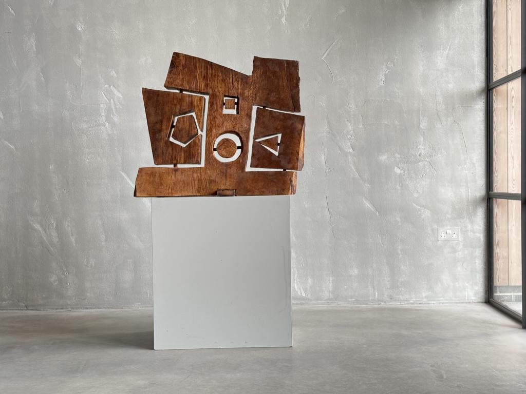 A Large Abstract Wooden Sculpture by Koke