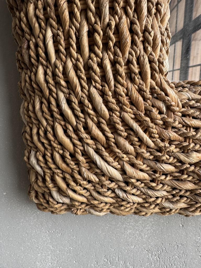2 Rectangular Rattan Mirrors
