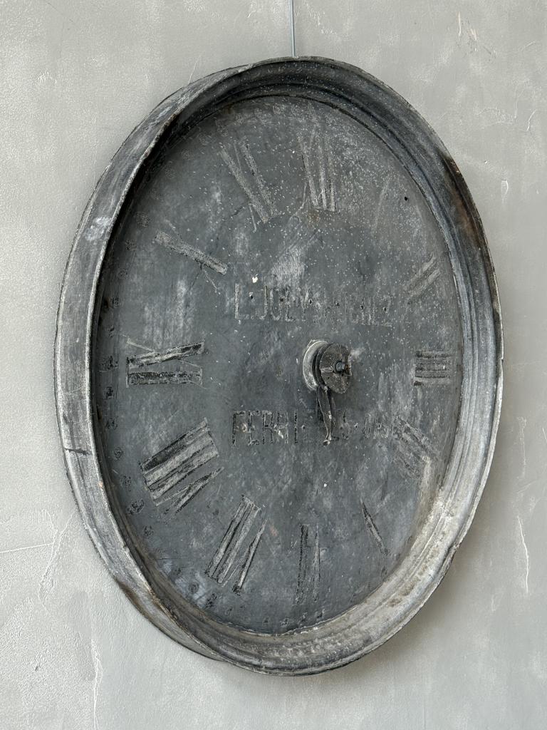 A C19th Zinc Clock Face