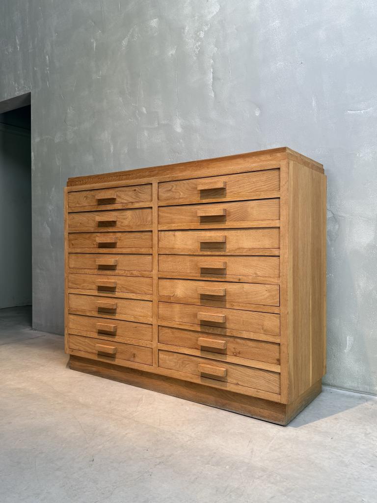 A 1930/50s French Oak Bank of Drawers