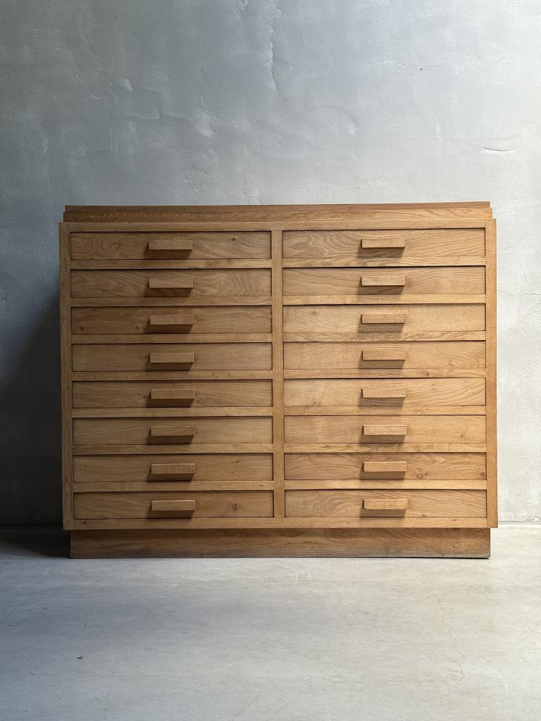 A 1930/50s French Oak Bank of Drawers