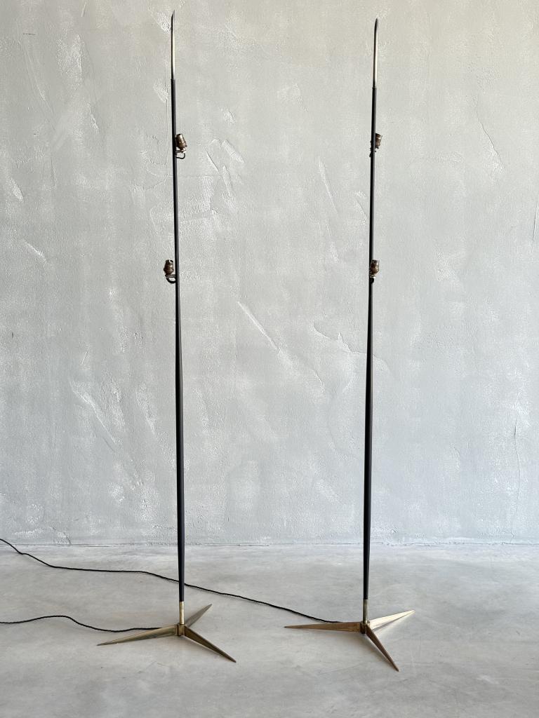 A Chic Pair of 1960s French Floor Lamps