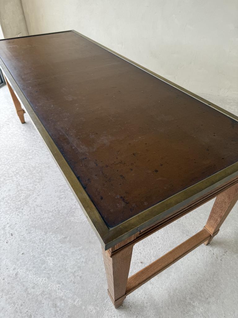 A Jacques Adnet style Oak Desk