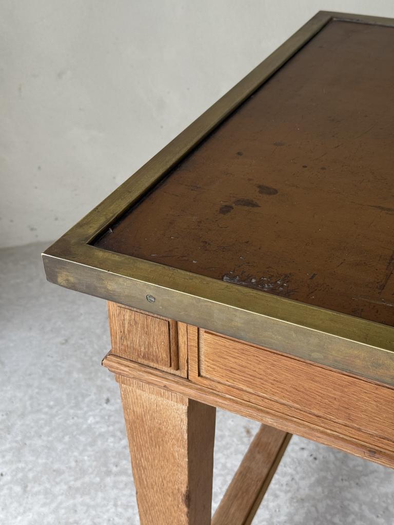 A Jacques Adnet style Oak Desk
