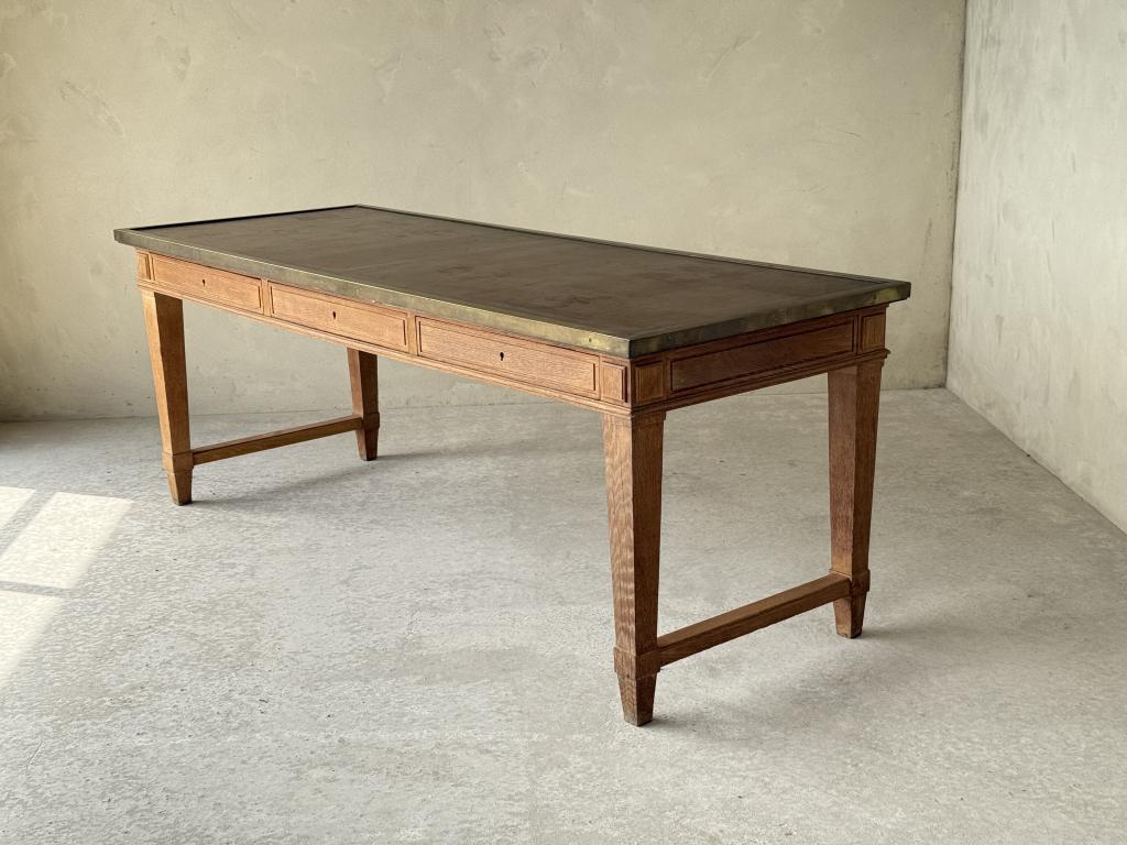 A Jacques Adnet style Oak Desk