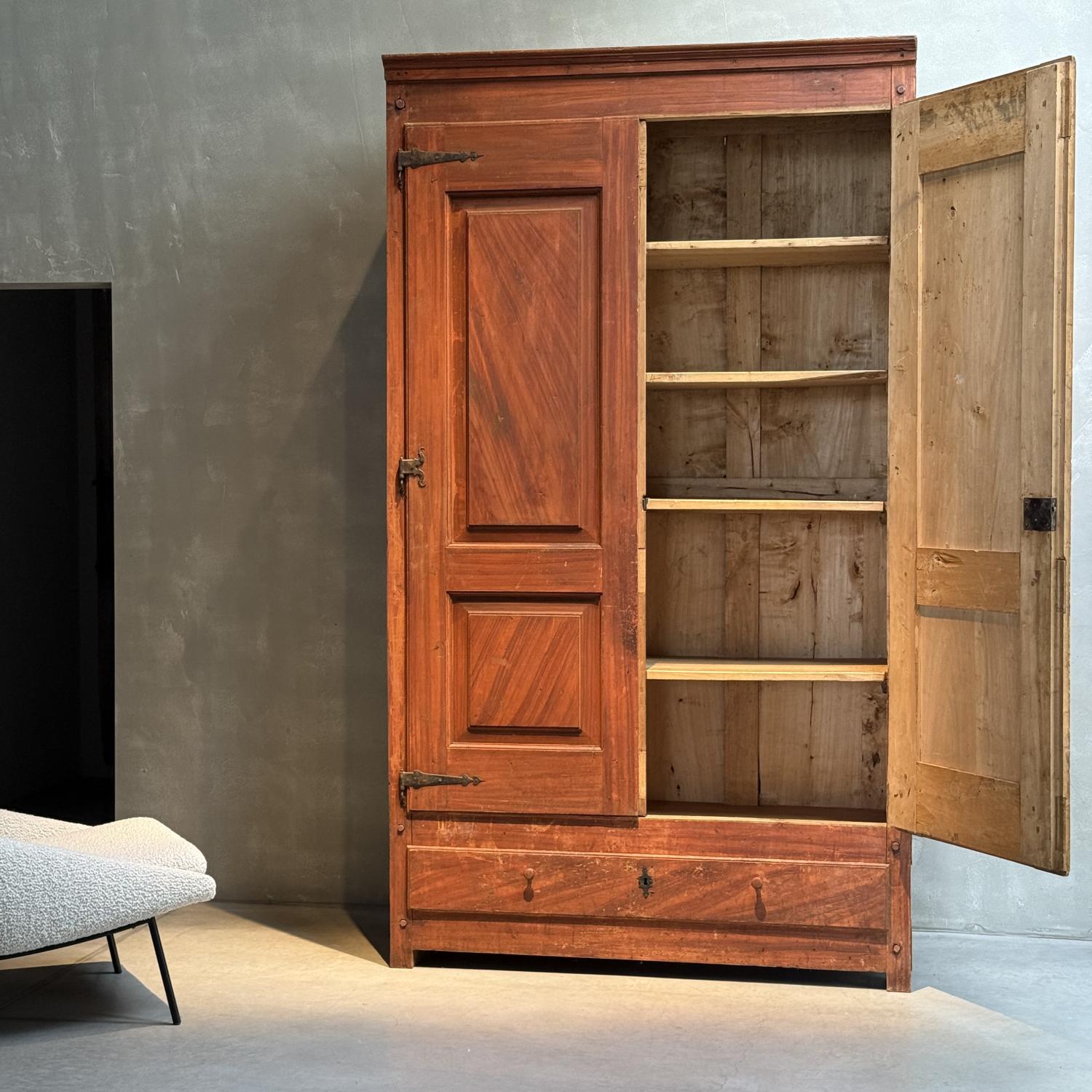 An C18th Painted Poplar Wood Cupboard