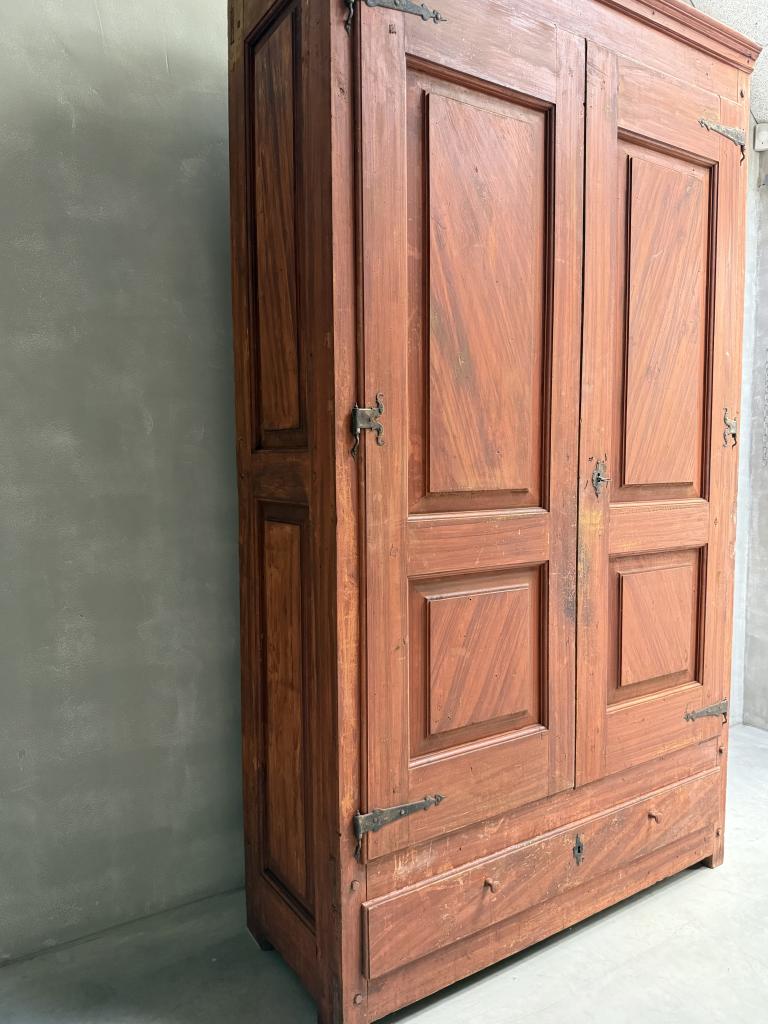 An C18th Painted Poplar Wood Cupboard