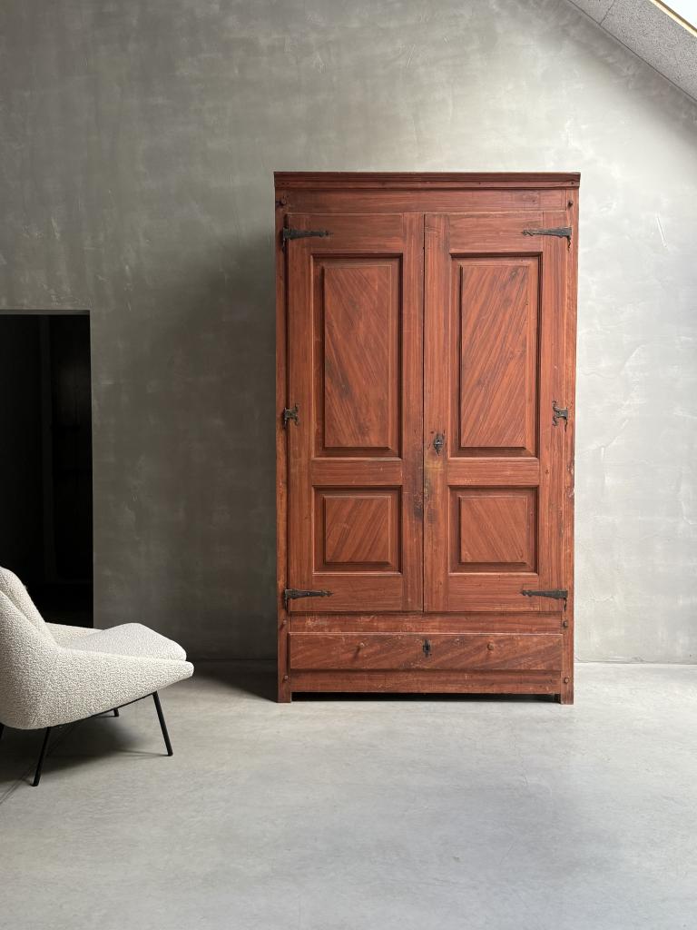 An C18th Painted Poplar Wood Cupboard