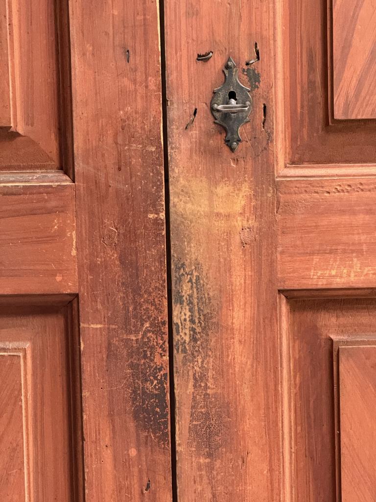 An C18th Painted Poplar Wood Cupboard