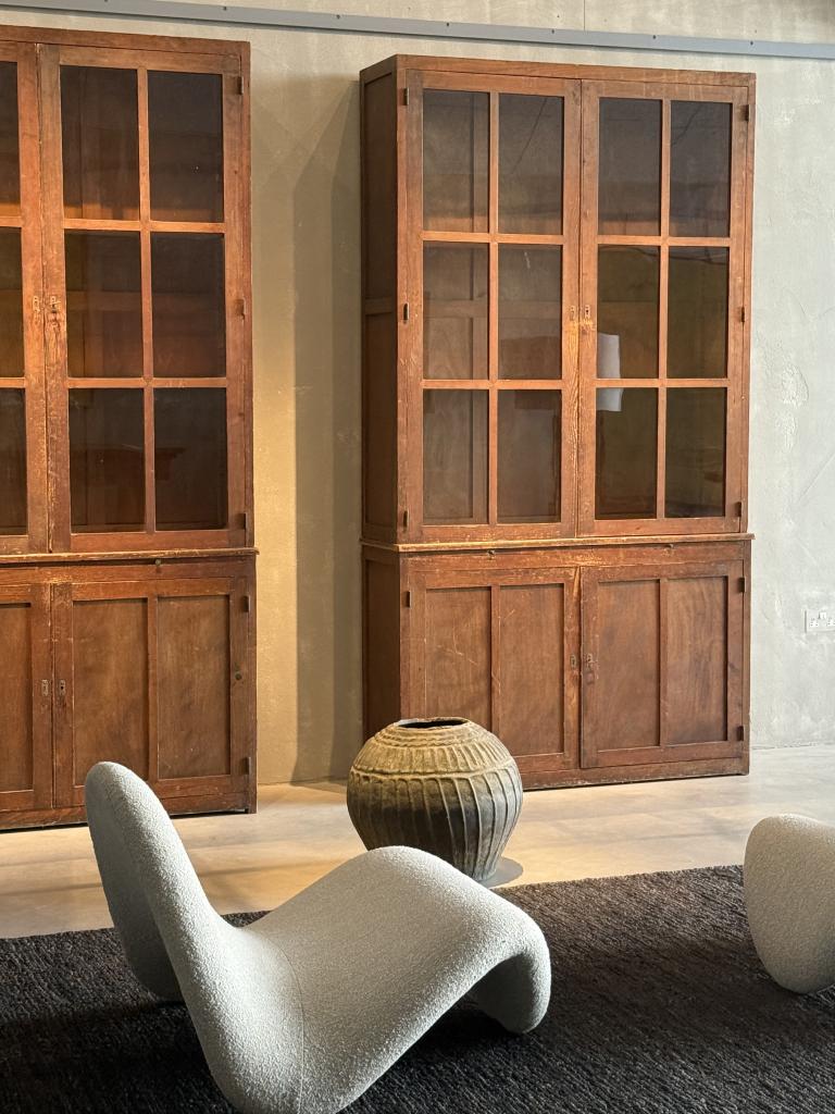 A Pair of 1940s French Pine Bookcases