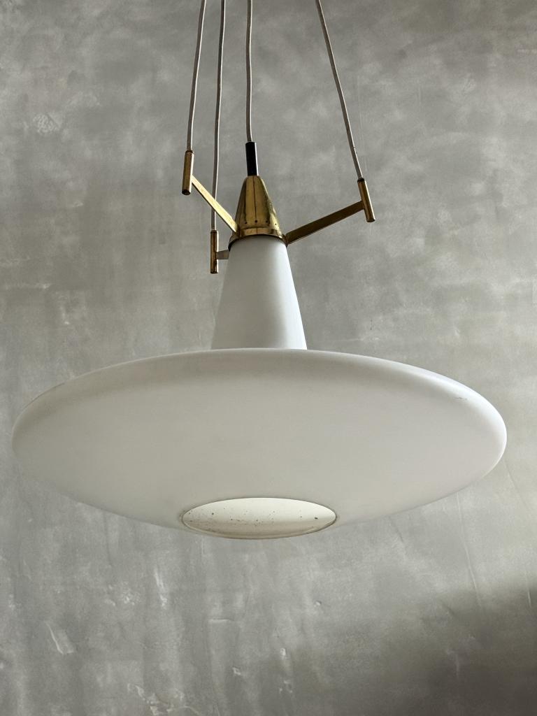 A 1960s Italian Opaline Ceiling Lamp