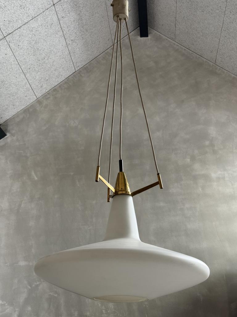 A 1960s Italian Opaline Ceiling Lamp